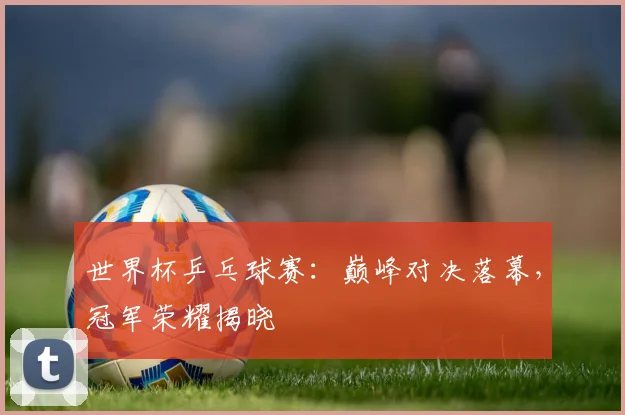 世界杯乒乓球赛:巅峰对决落幕,冠军荣耀揭晓